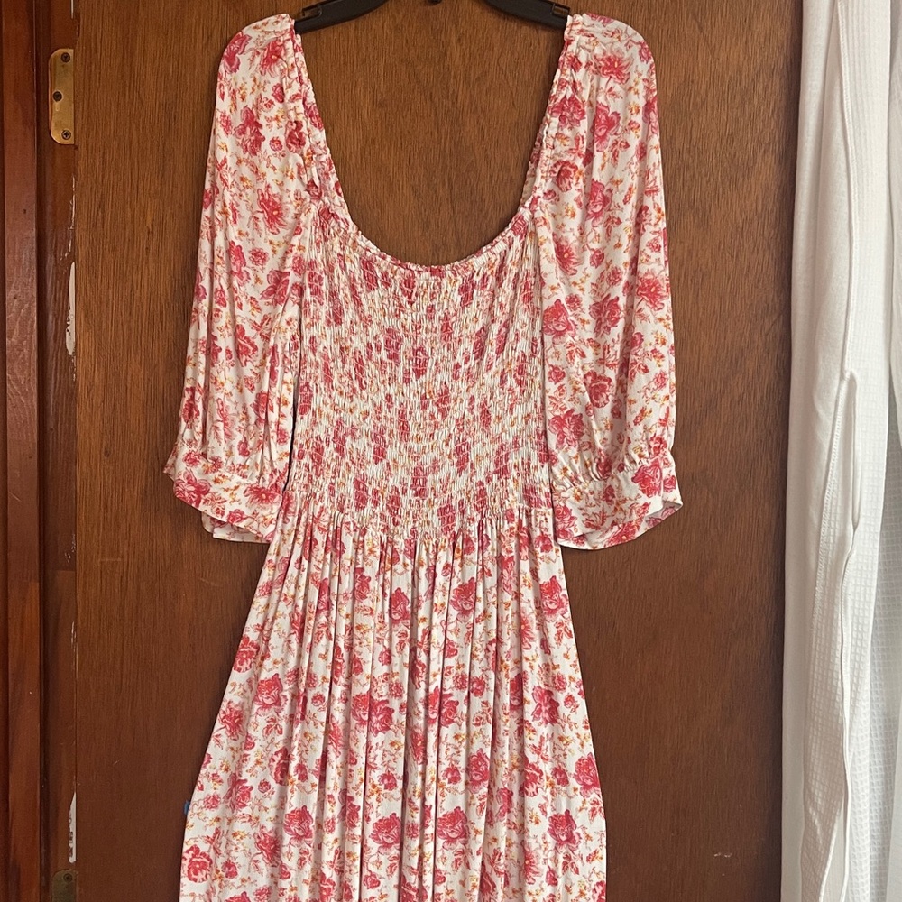 Something Navy Pink and White Floral Dress